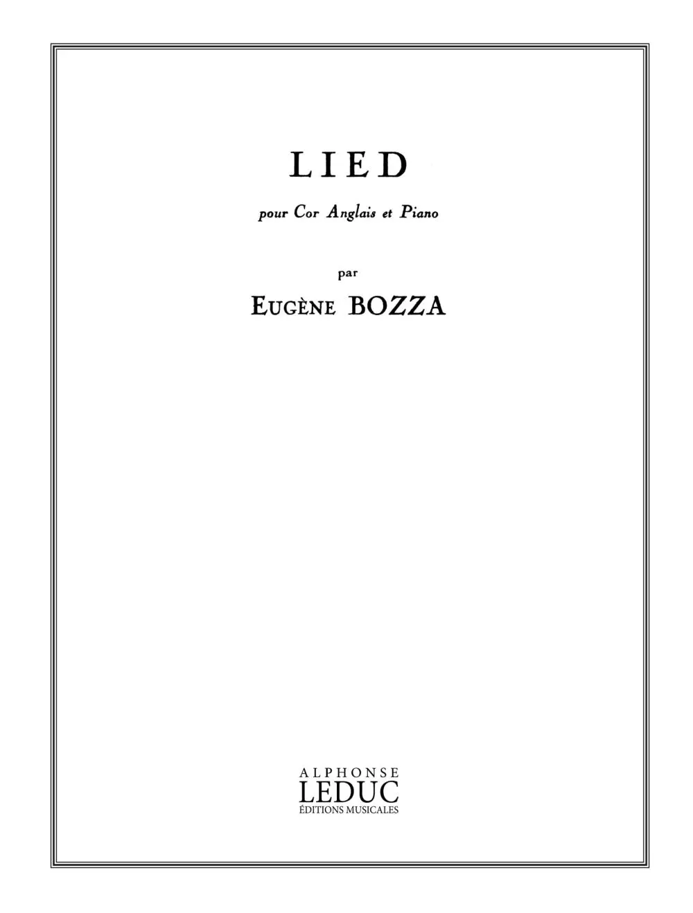 Cover: 9790046213373 | Lied | Bozza | Buch | Alphonse Leduc | EAN 9790046213373