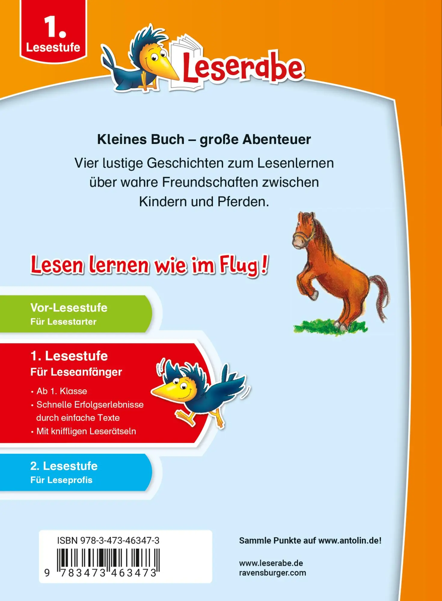 Rückseite: 9783473463473 | Leserabe Sonderausgaben - Erstlesegeschichten - Ponys und Pferde