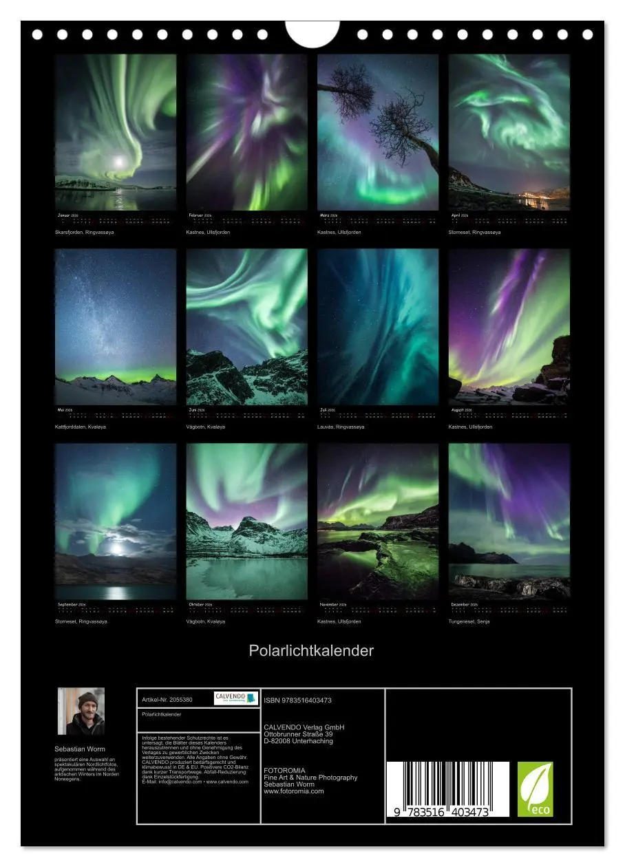 Bild: 9783516403473 | Polarlichtkalender (Wandkalender 2026 DIN A4 hoch), CALVENDO...