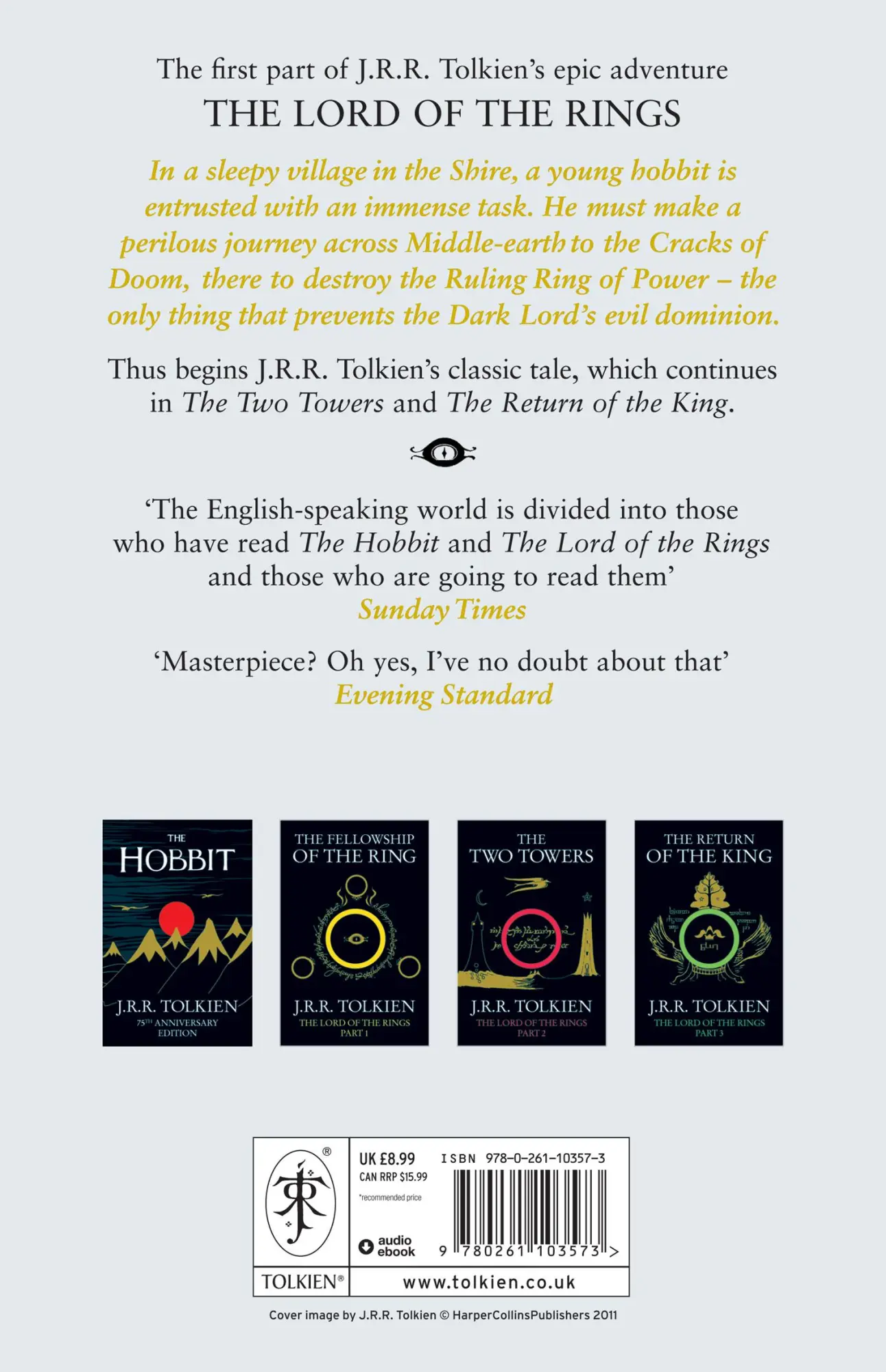 Rückseite: 9780261103573 | The Lord of the Rings 1 | Fellowship of the Ring | Tolkien | Buch