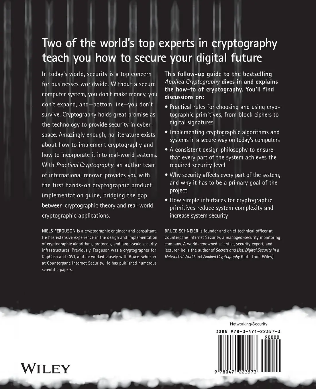 Rückseite: 9780471223573 | Practical Cryptography | Ferguson (u. a.) | Taschenbuch | 432 S.