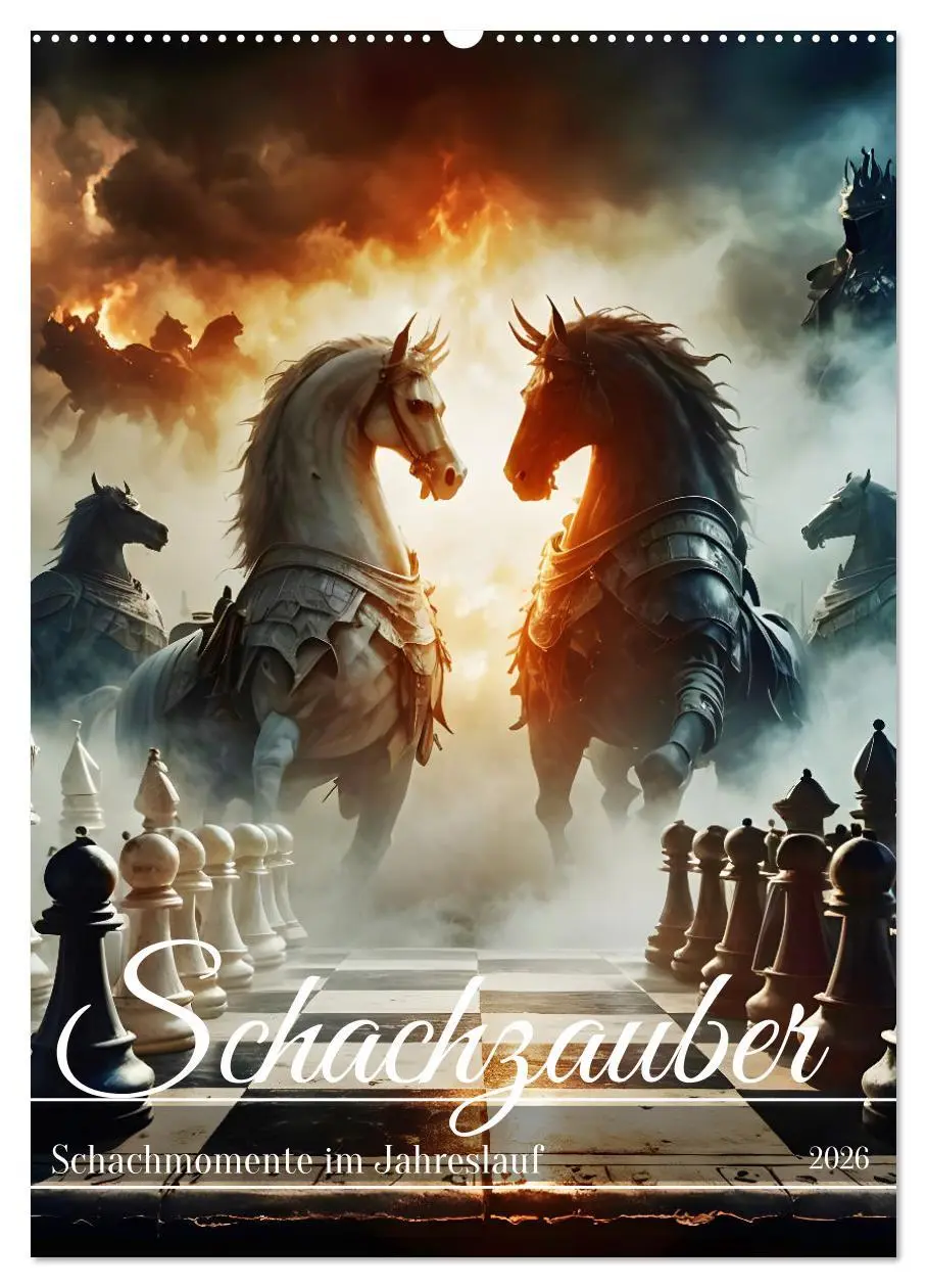 Cover: 9783516253573 | Schachzauber (Wandkalender 2026 DIN A2 hoch), CALVENDO Monatskalender