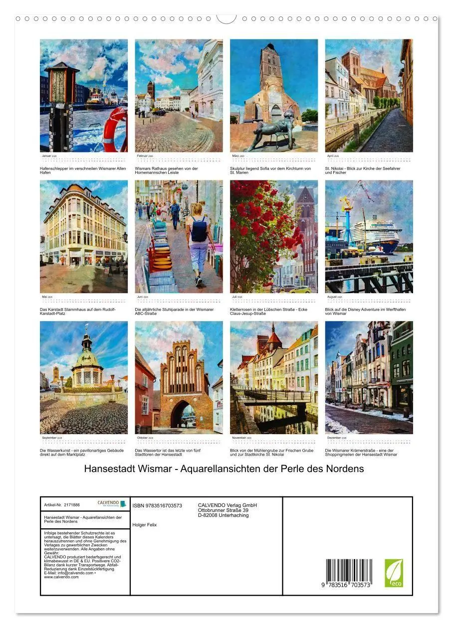 Bild: 9783516703573 | Hansestadt Wismar - Aquarellansichten der Perle des Nordens...