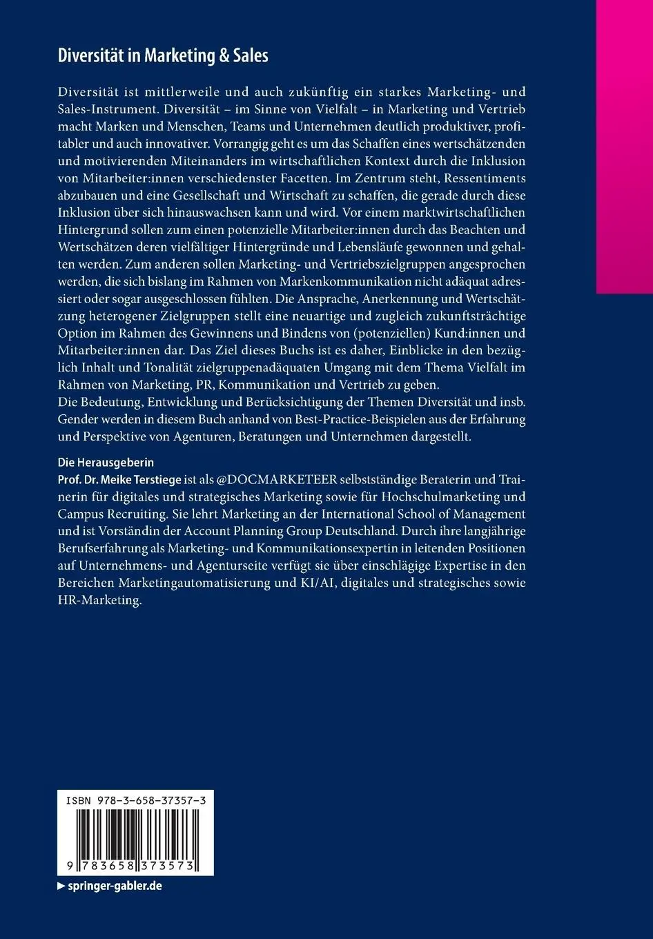 Rückseite: 9783658373573 | Diversität in Marketing &amp; Sales | Meike Terstiege | Taschenbuch | xv