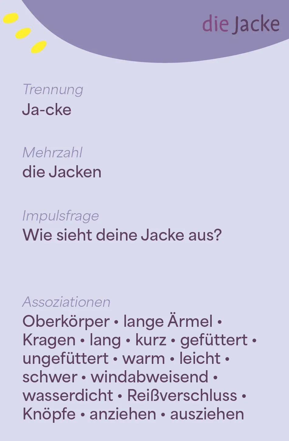 Bild: 9783960463573 | Wortschatzkärtchen: Kleidung | Esther Zulauf | Taschenbuch | 32 S.