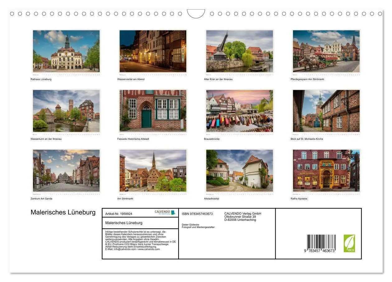 Bild: 9783457463673 | Malerisches Lüneburg (Wandkalender 2026 DIN A3 quer), CALVENDO...