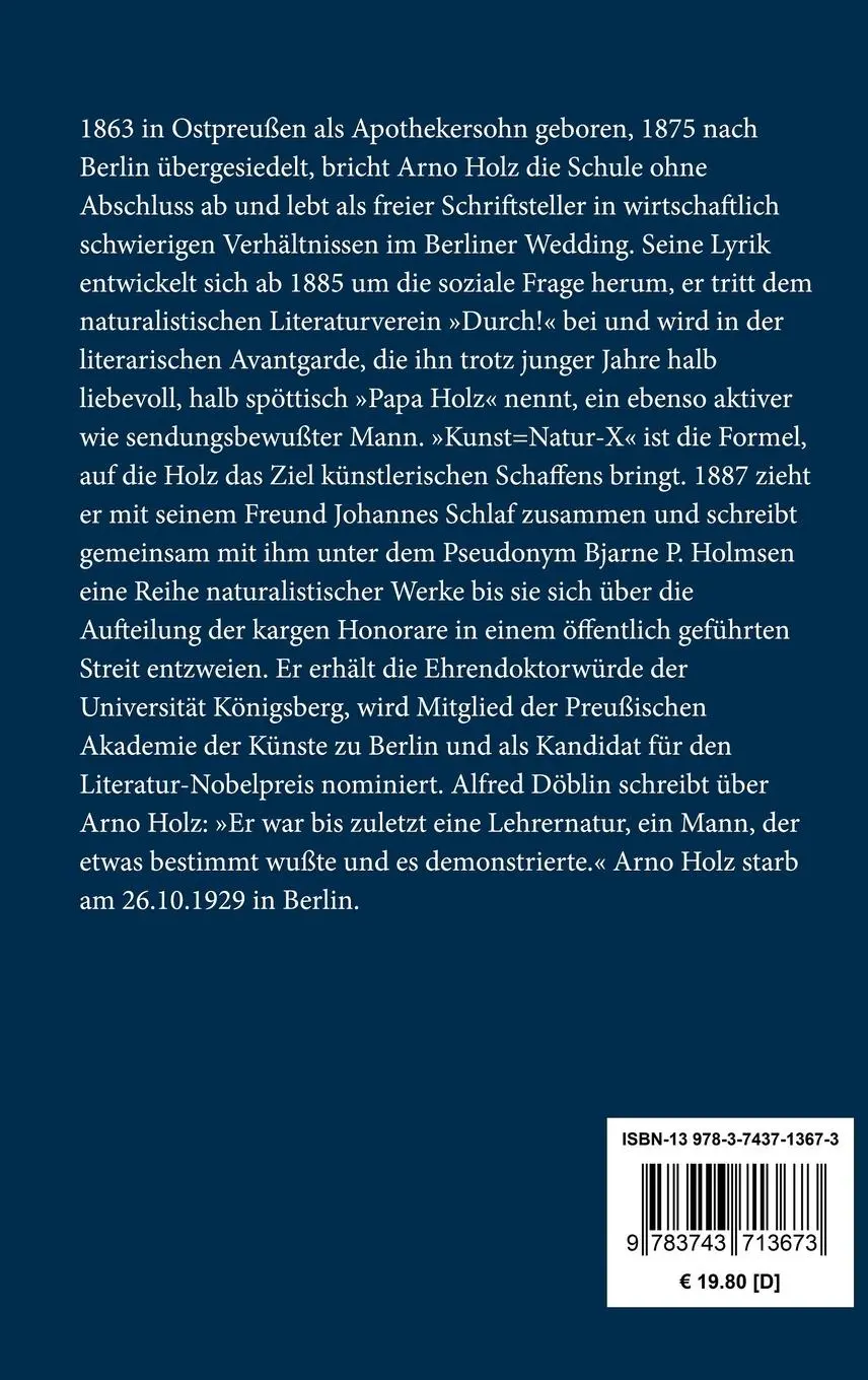 Rückseite: 9783743713673 | Phantasus | Arno Holz | Buch | HC runder Rücken kaschiert | 116 S.