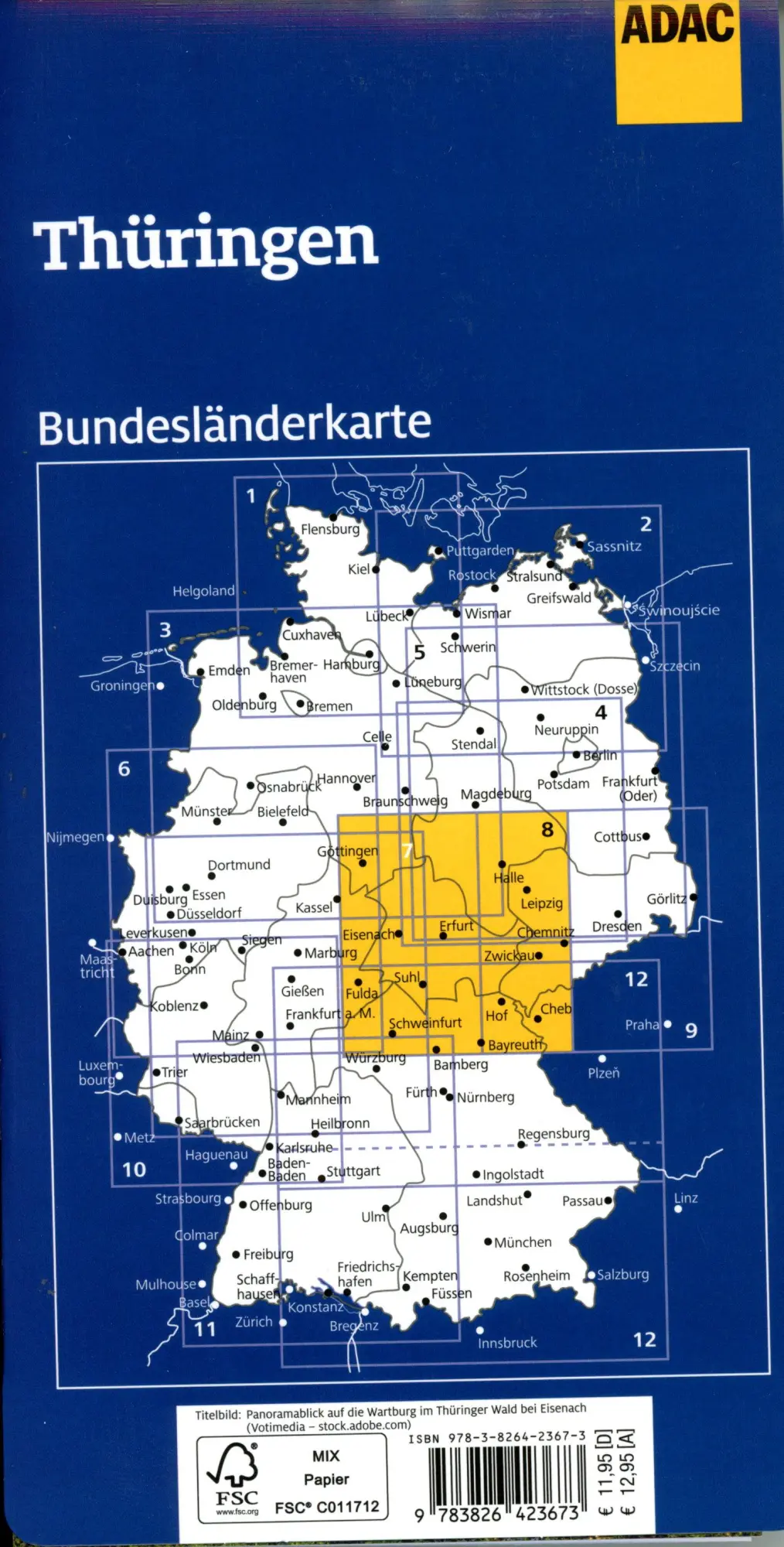 Bild: 9783826423673 | ADAC Bundesländerkarte Deutschland 08 Thüringen 1:250.000 | Deutsch