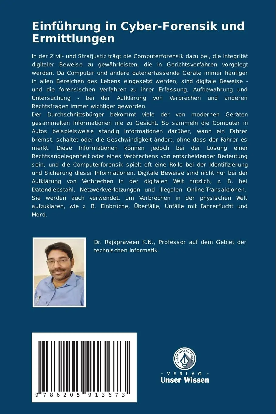 Rückseite: 9786205913673 | Einführung in Cyber-Forensik und Ermittlungen | Cyber-Forensik | Buch