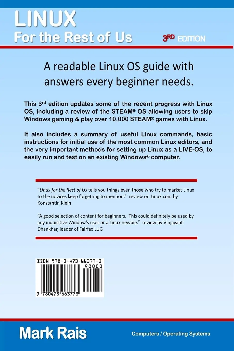 Rückseite: 9780473663773 | LINUX For the Rest of US | Mark Rais | Taschenbuch | Englisch | 2023