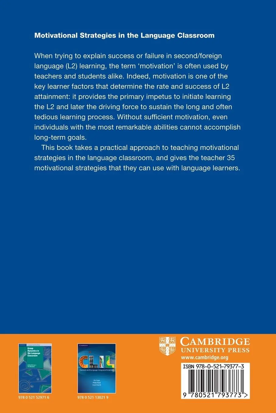 Rückseite: 9780521793773 | Motivational Strategies in the Language Classroom | Zoltan Dornyei