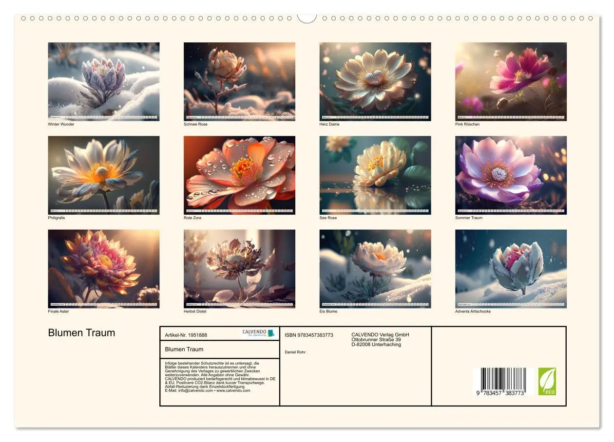 Bild: 9783457383773 | Blumen Traum (hochwertiger Premium Wandkalender 2026 DIN A2 quer),...