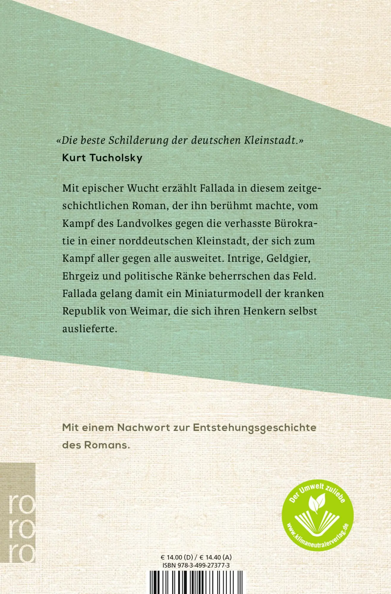 Rückseite: 9783499273773 | Bauern, Bonzen und Bomben | Hans Fallada | Taschenbuch | 714 S. | 2018