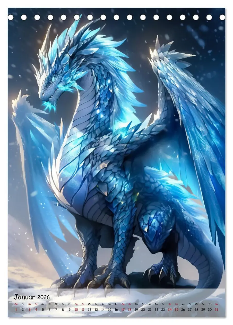 Bild: 9783516303773 | Geflügelte Hüter - Erleben Sie die Magie der Drachen (Tischkalender...