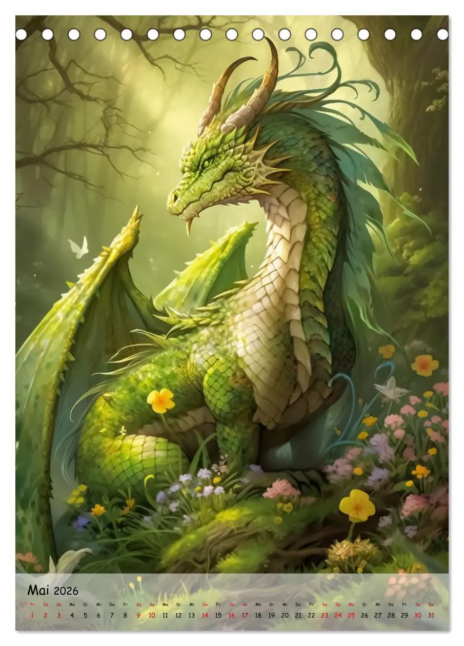 Bild: 9783516303773 | Geflügelte Hüter - Erleben Sie die Magie der Drachen (Tischkalender...