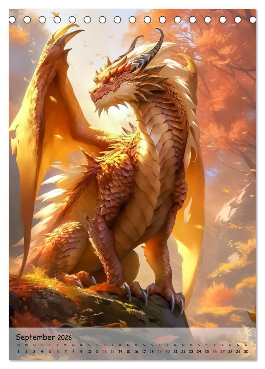 Bild: 9783516303773 | Geflügelte Hüter - Erleben Sie die Magie der Drachen (Tischkalender...