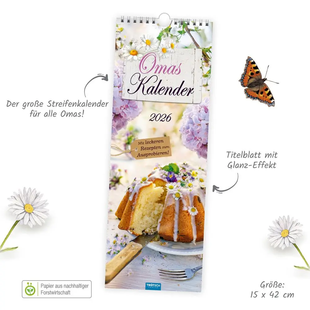 Bild: 9783988023773 | Trötsch Maxi-Streifenkalender Omas Kalender 2026 | Wandkalender | KG