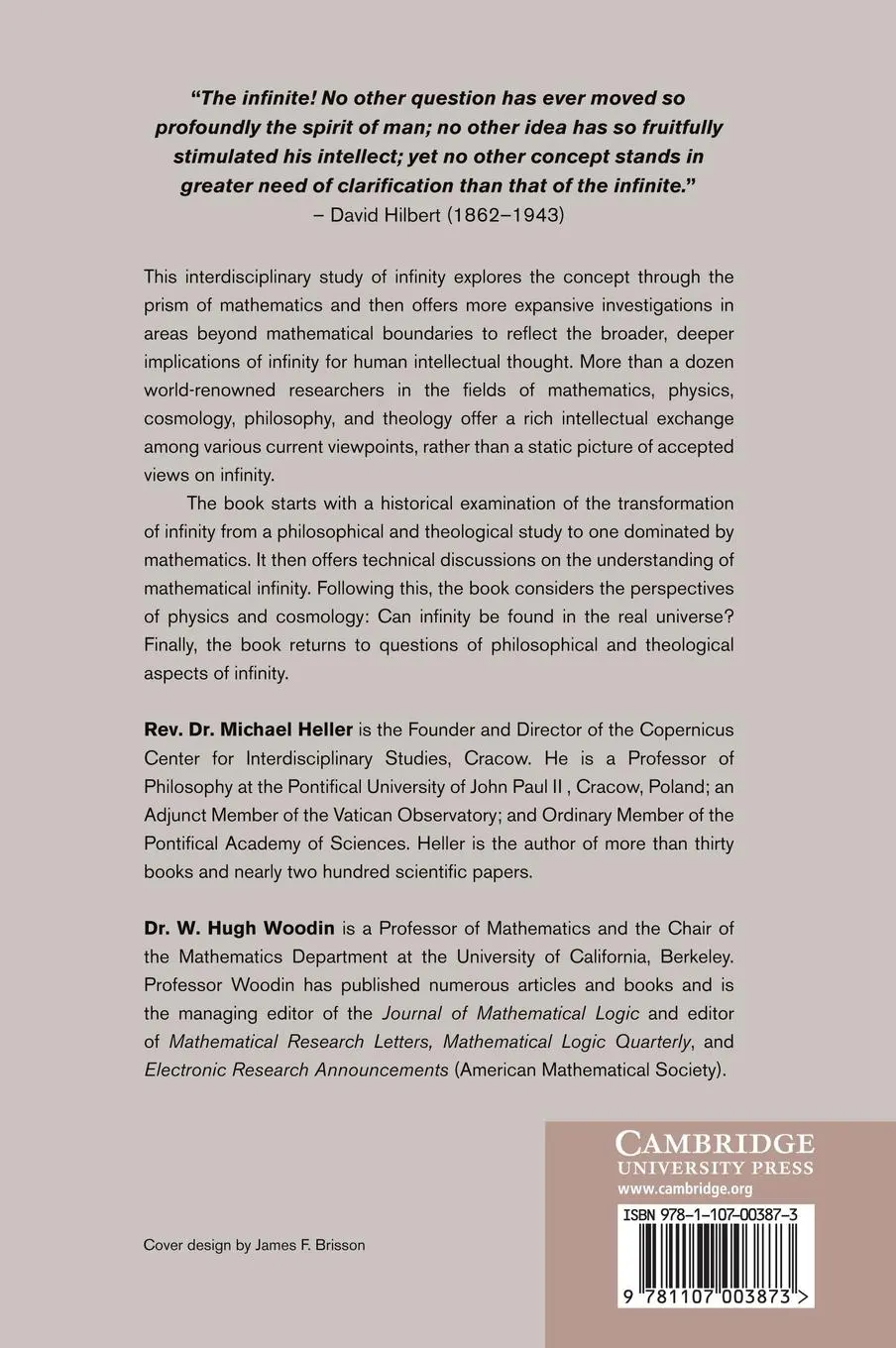 Rückseite: 9781107003873 | Infinity | New Research Frontiers | Michael Heller (u. a.) | Buch