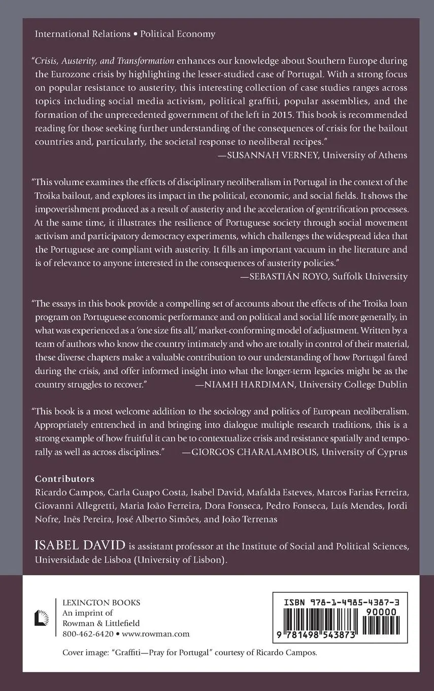 Rückseite: 9781498543873 | Crisis, Austerity, and Transformation | Isabel David | Buch | Gebunden