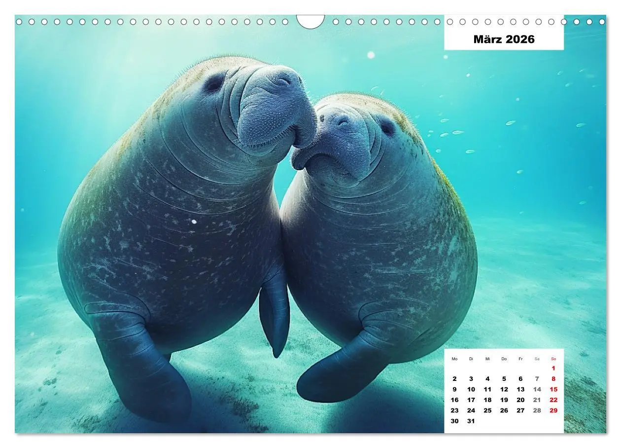 Bild: 9783457513873 | Manatees. Faszinierende Rundschwanzseekühe (Wandkalender 2026 DIN...