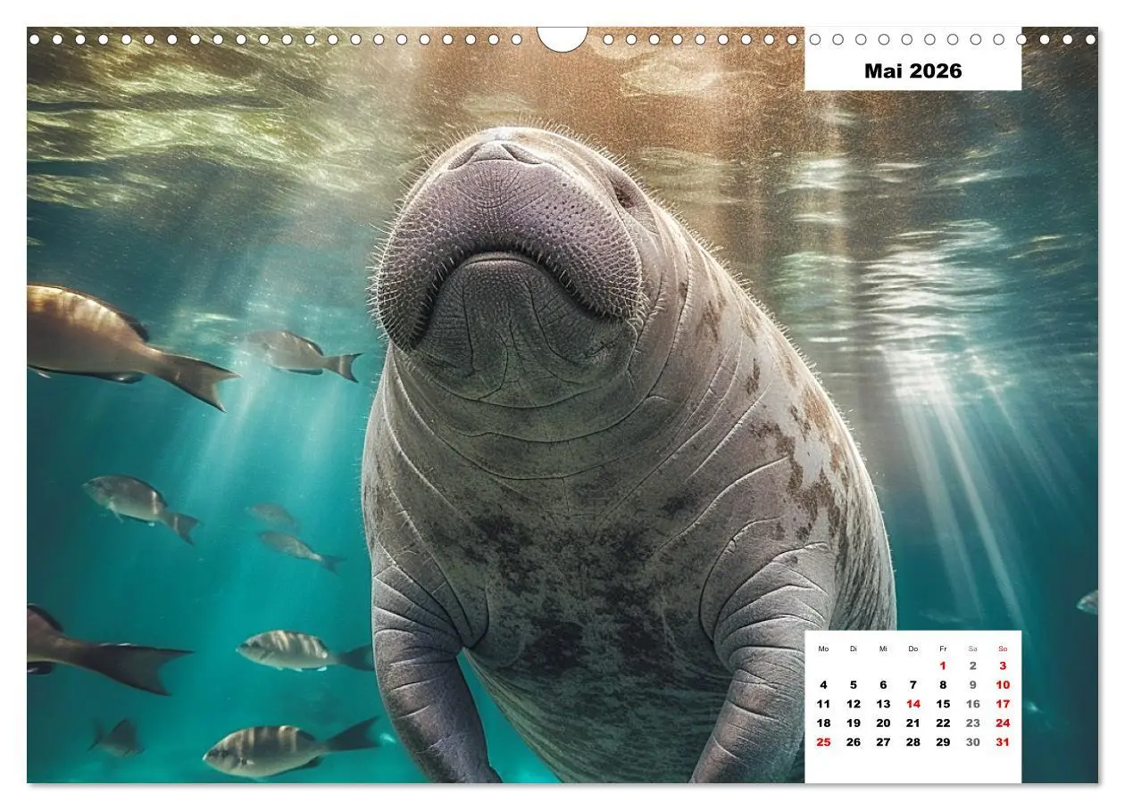 Bild: 9783457513873 | Manatees. Faszinierende Rundschwanzseekühe (Wandkalender 2026 DIN...