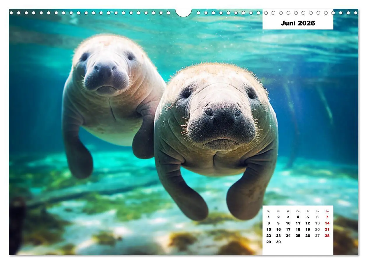 Bild: 9783457513873 | Manatees. Faszinierende Rundschwanzseekühe (Wandkalender 2026 DIN...