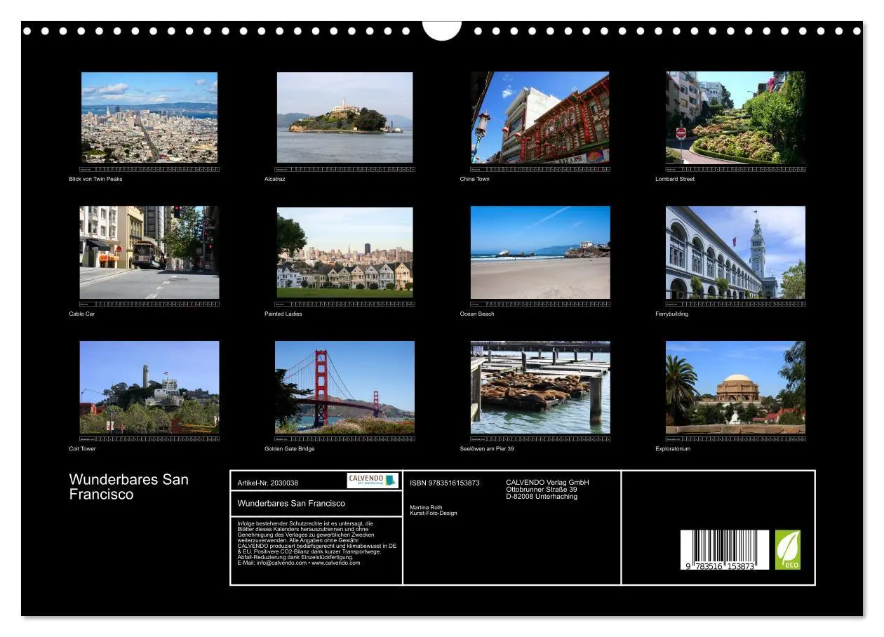 Bild: 9783516153873 | Wunderbares San Francisco (Wandkalender 2026 DIN A3 quer), CALVENDO...