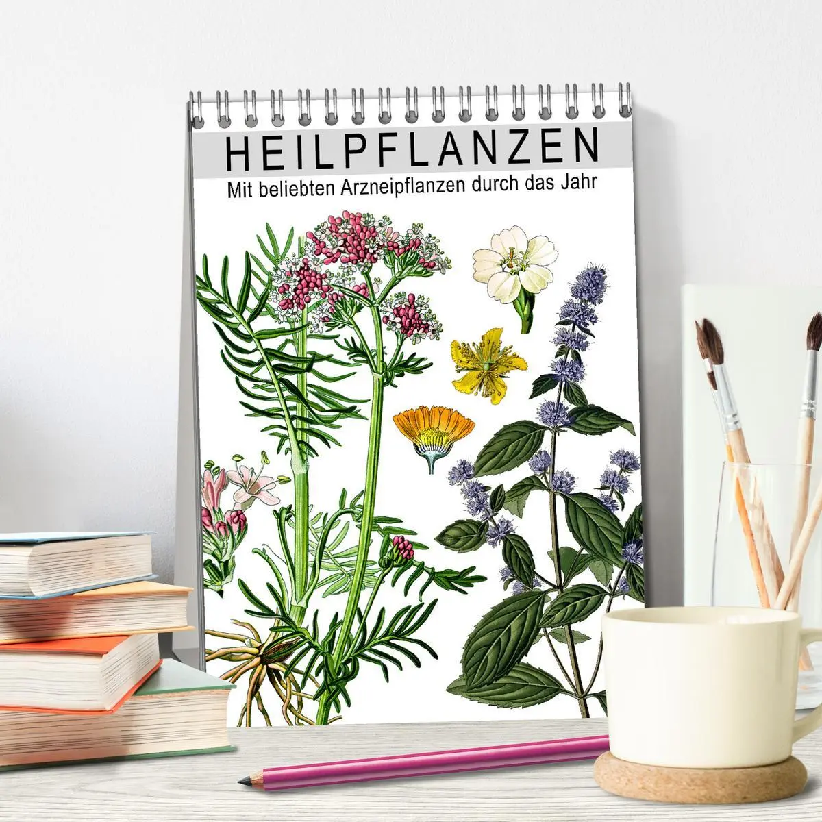 Bild: 9783516463873 | Heilpflanzen (Tischkalender 2026 DIN A5 hoch), CALVENDO Monatskalender