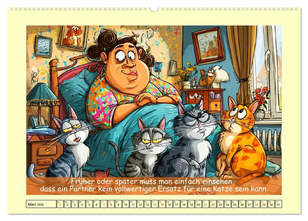 Bild: 9783516603873 | Katzen und Frauen. Lustige Cartoons vom täglichen Chaos...
