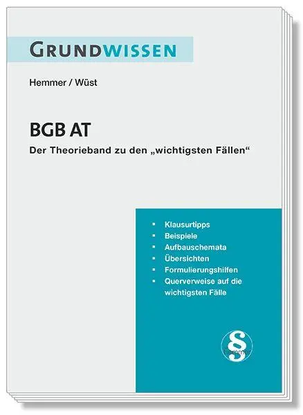 Cover: 9783968383873 | Grundwissen BGB AT | Der Theorieband zu den "wichtigsten Fällen"