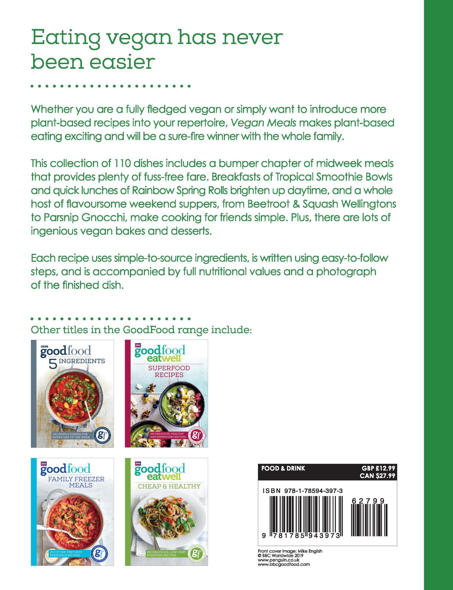 Rückseite: 9781785943973 | Good Food: Vegan Meals: 110 Delicious Plant-Based Dishes | Guides