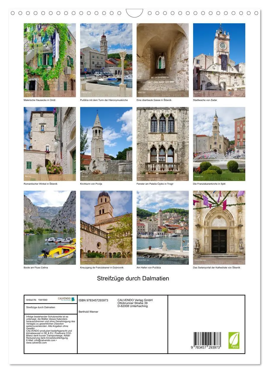 Bild: 9783457293973 | Streifzüge durch Dalmatien (Wandkalender 2026 DIN A3 hoch),...