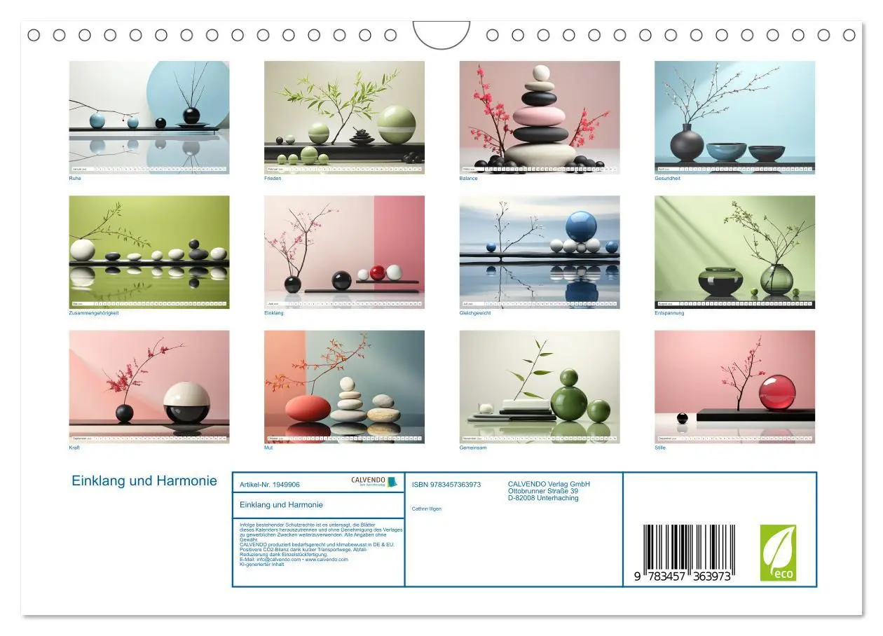 Bild: 9783457363973 | Einklang und Harmonie (Wandkalender 2026 DIN A4 quer), CALVENDO...