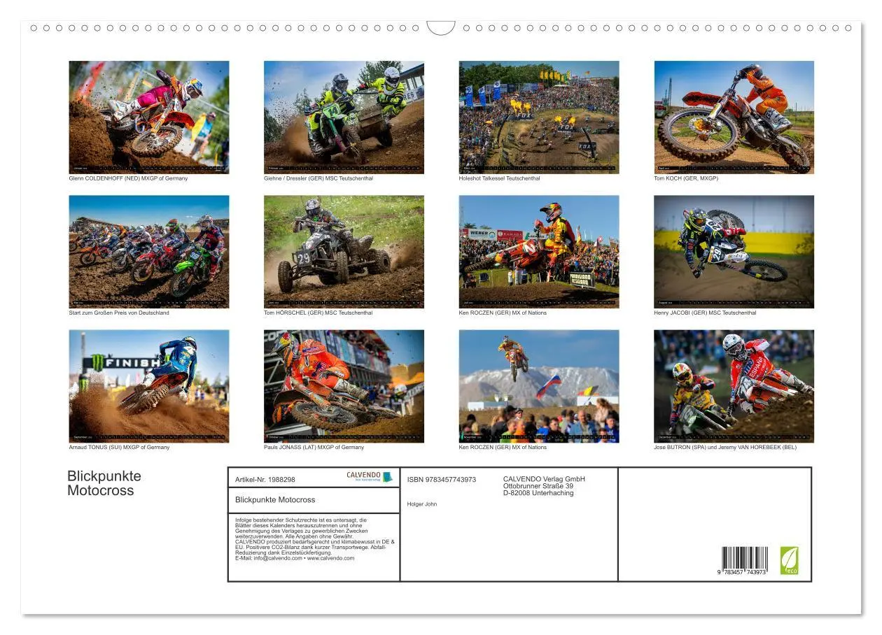 Bild: 9783457743973 | Blickpunkte Motocross (Wandkalender 2026 DIN A2 quer), CALVENDO...