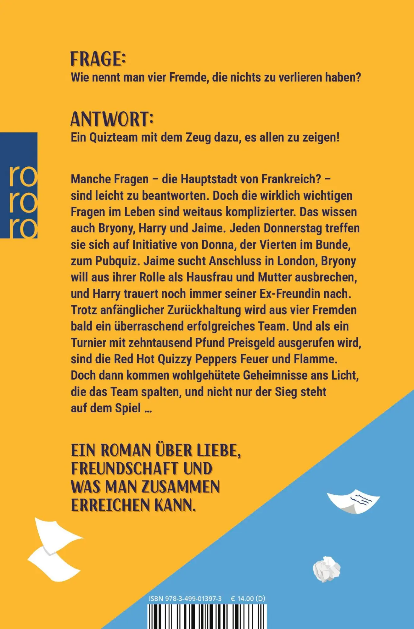 Rückseite: 9783499013973 | Das Pubquiz für einsame Herzen | Lauren Farnsworth | Taschenbuch