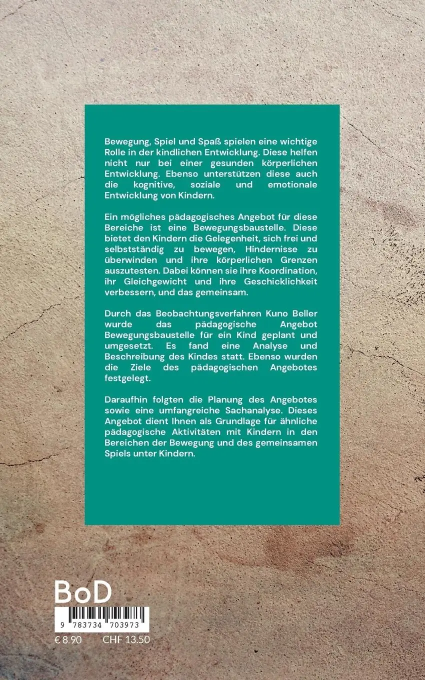 Rückseite: 9783734703973 | Bewegungsbaustelle in der Kita | Ein pädagogisches Angebot | Götz