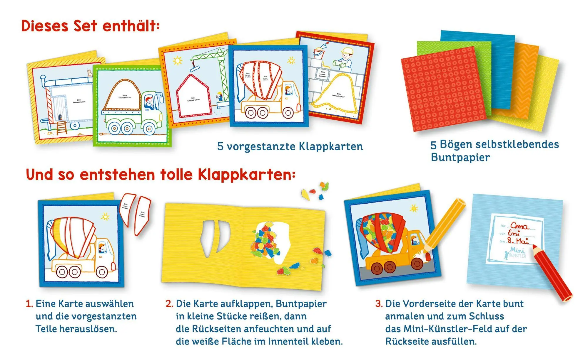 Bild: 4050003954073 | Mein erstes Bastelset - Schnipsel-Kunst | Baustelle | Hartmut Bieber