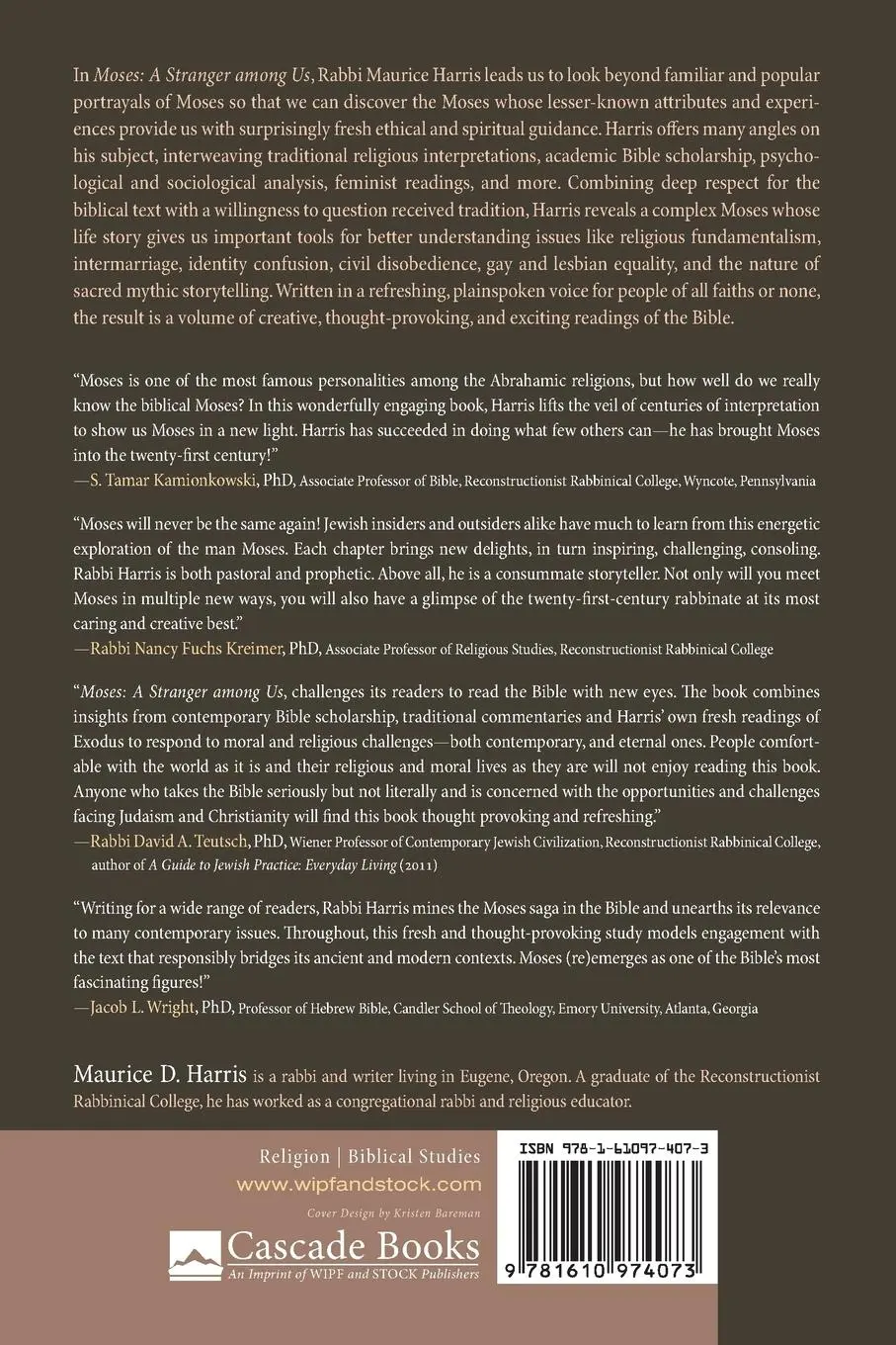 Rückseite: 9781610974073 | Moses | Maurice D. Harris | Taschenbuch | Kartoniert / Broschiert