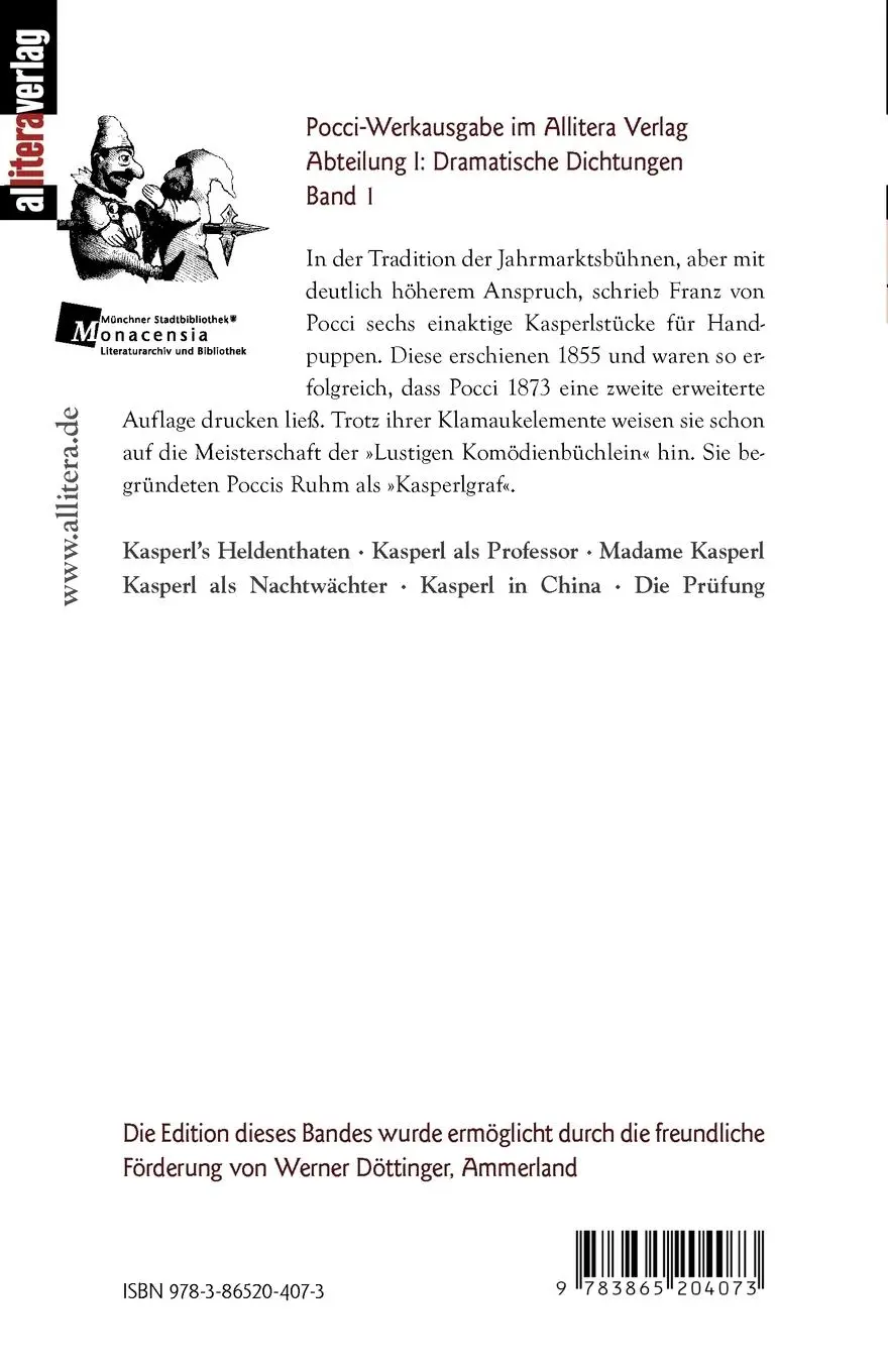 Rückseite: 9783865204073 | Neues Kasperl-Theater | Franz Von Pocci | Taschenbuch | 132 S. | 2009