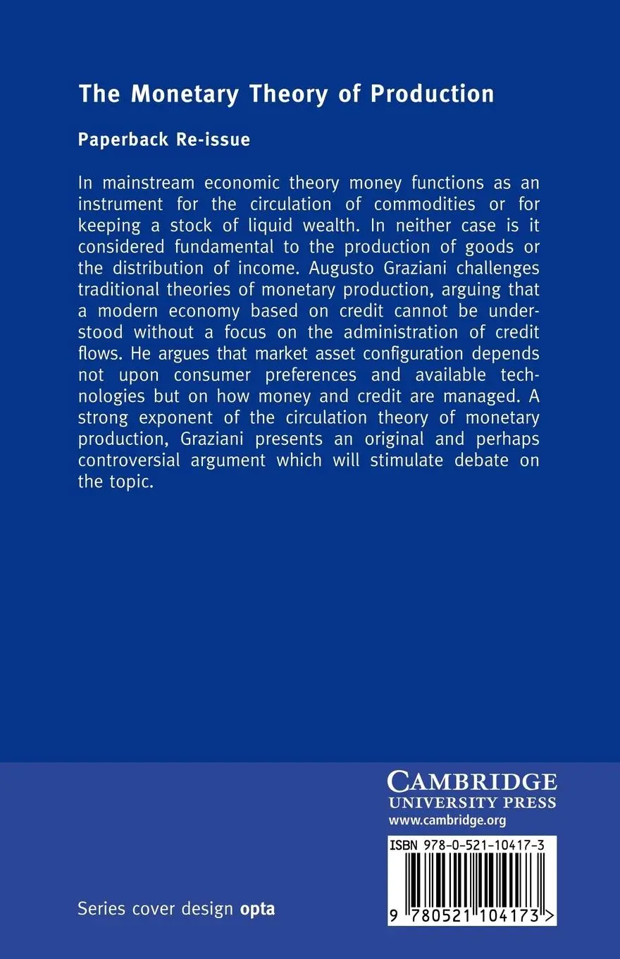 Rückseite: 9780521104173 | The Monetary Theory of Production | Augusto Graziani | Taschenbuch