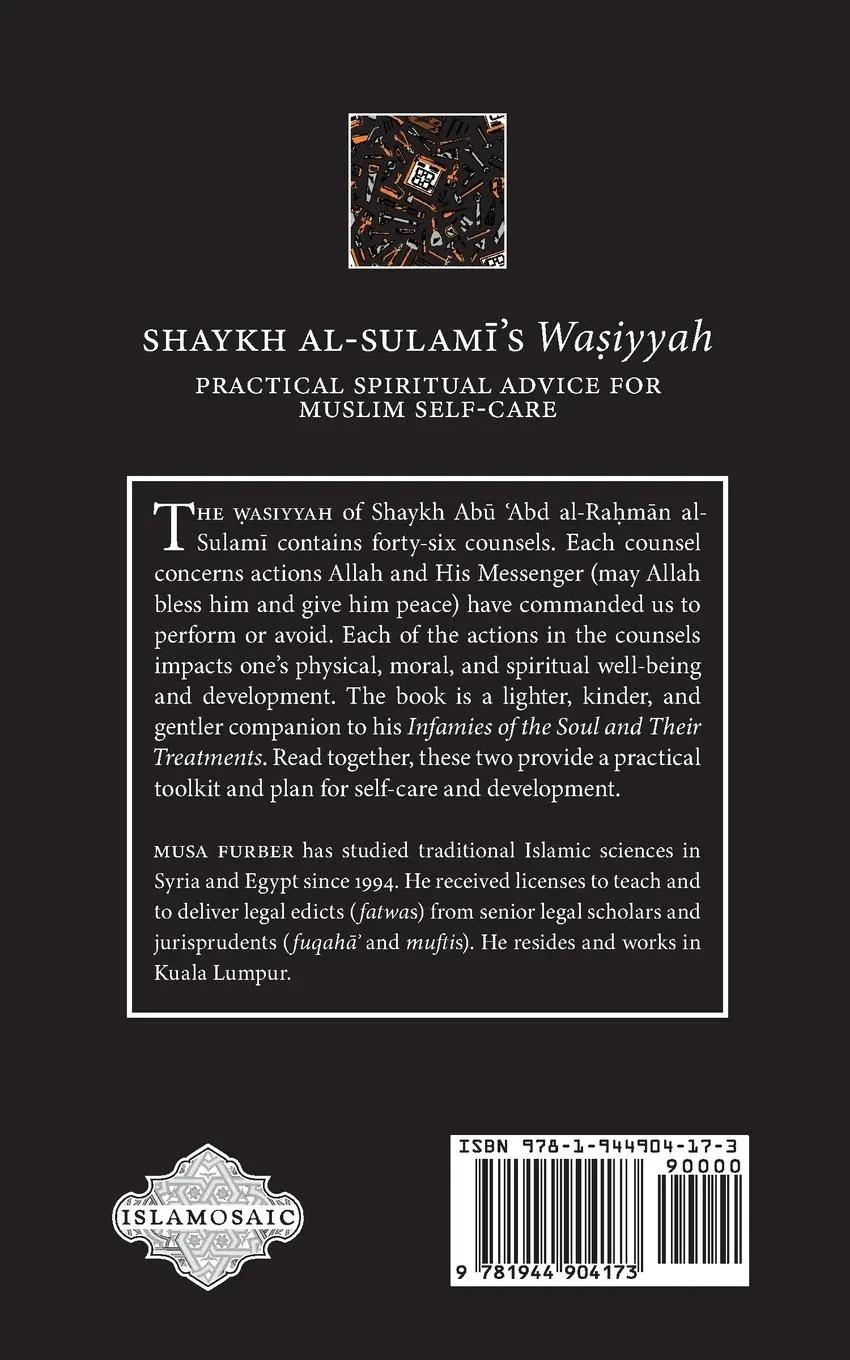 Rückseite: 9781944904173 | Shaykh al-Sulami's Wasiyyah | Abu Abd Al-Rahman Al-Sulami (u. a.)