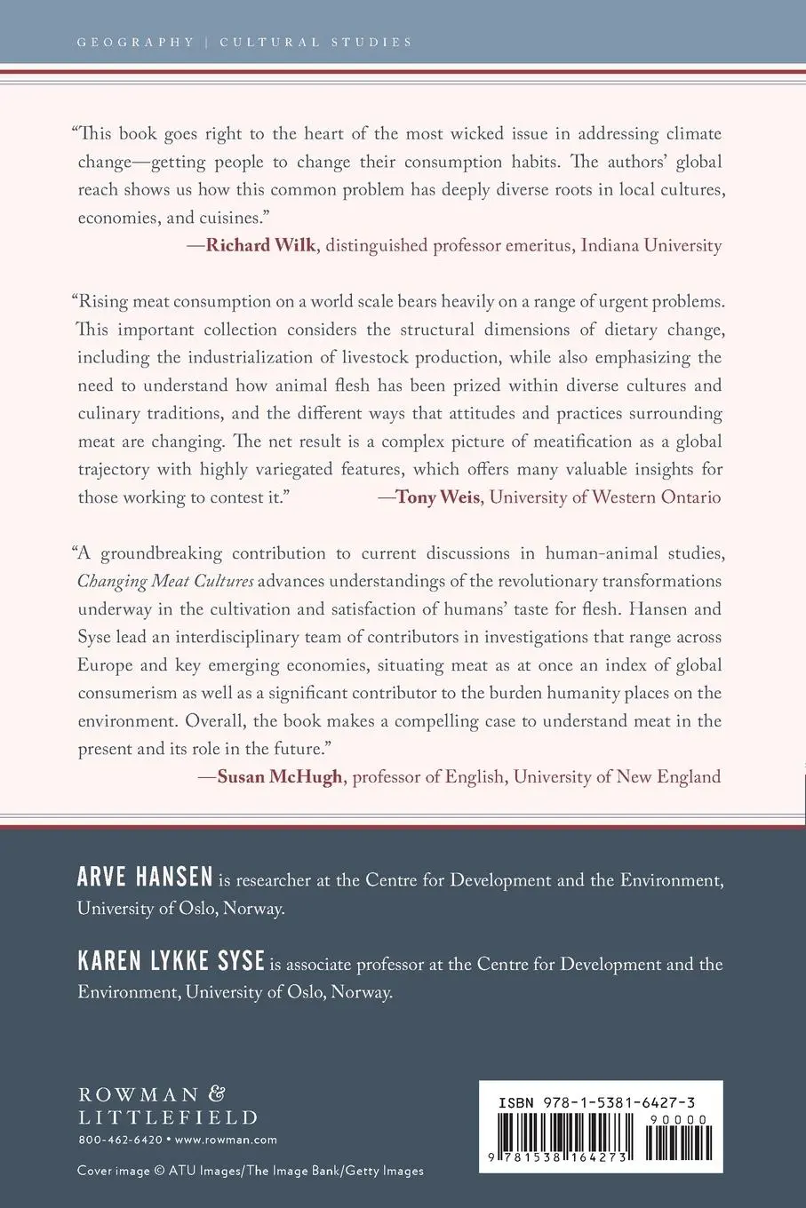 Rückseite: 9781538164273 | Changing Meat Cultures | Arve Hansen (u. a.) | Taschenbuch | Englisch