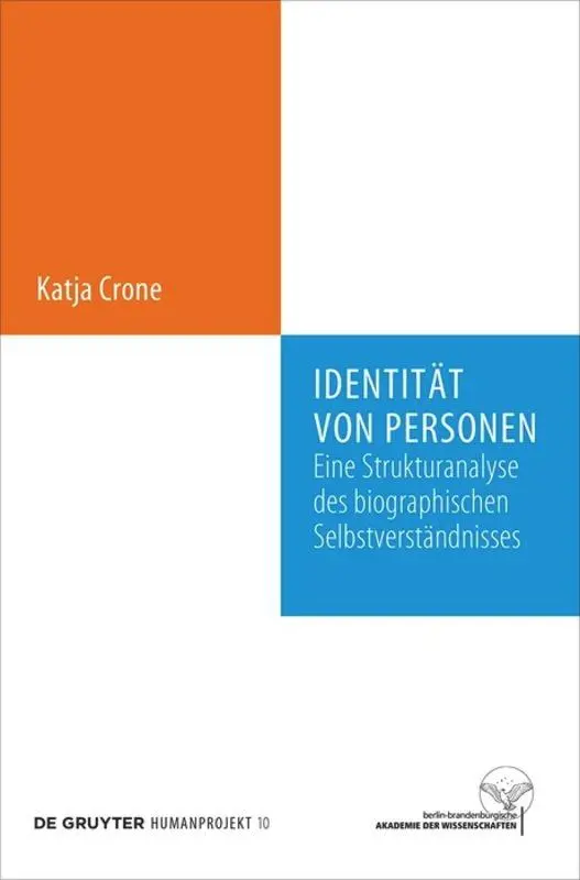 Cover: 9783110634273 | Identität von Personen | Katja Crone | Taschenbuch | X | Deutsch