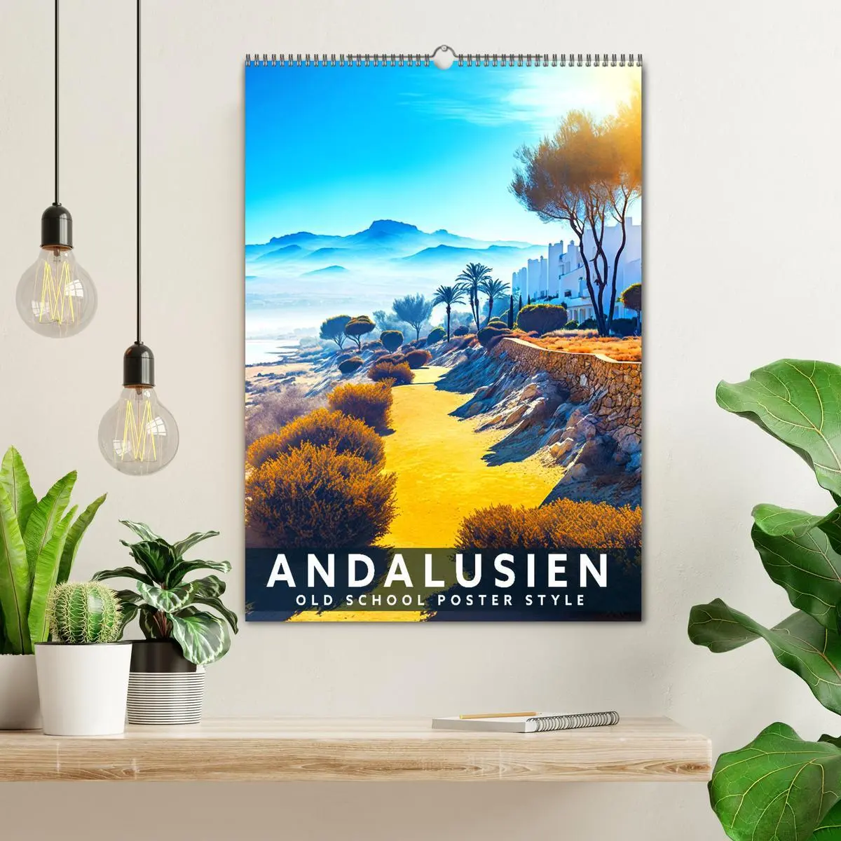 Bild: 9783516324273 | Andalusien - Old School Poster Style (Wandkalender 2026 DIN A2...