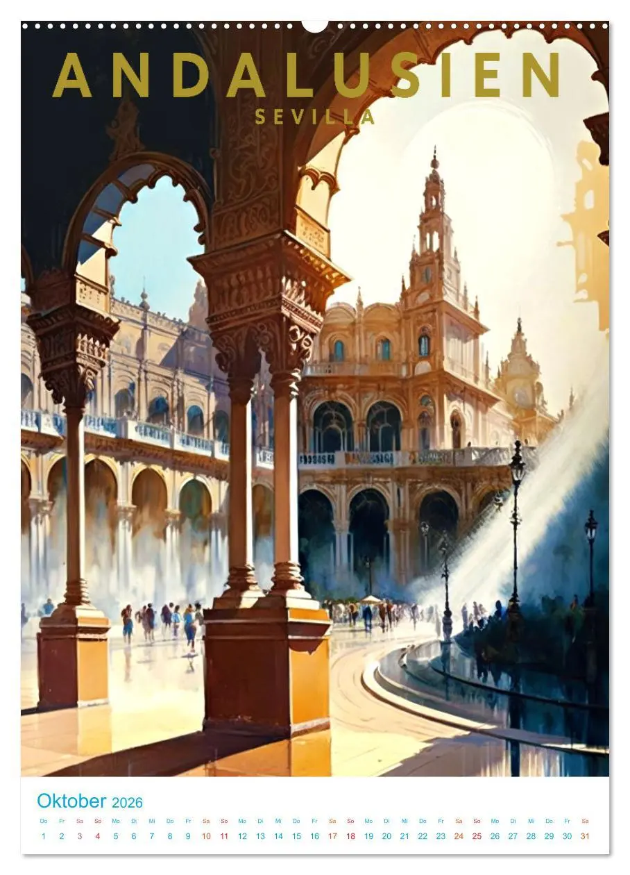 Bild: 9783516324273 | Andalusien - Old School Poster Style (Wandkalender 2026 DIN A2...