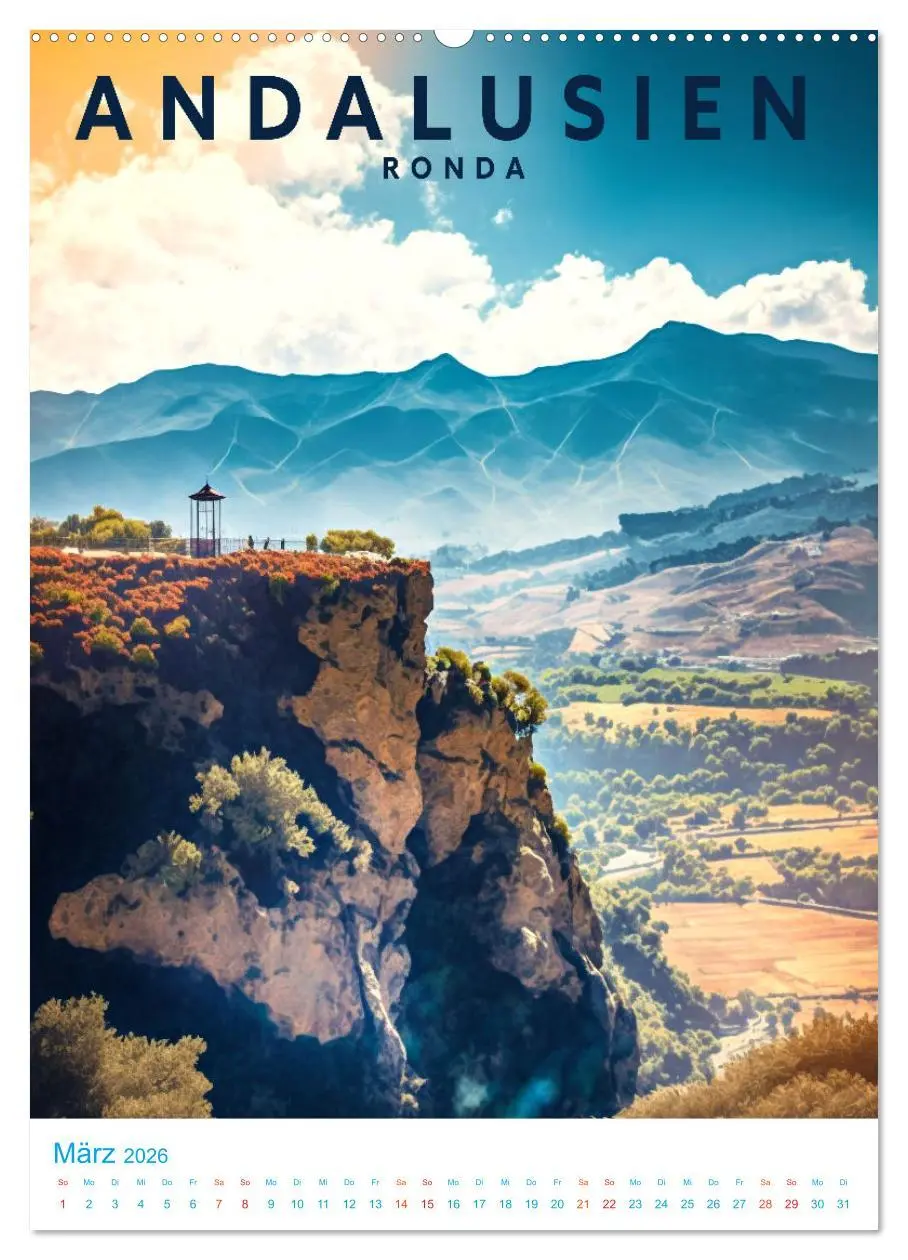 Bild: 9783516324273 | Andalusien - Old School Poster Style (Wandkalender 2026 DIN A2...