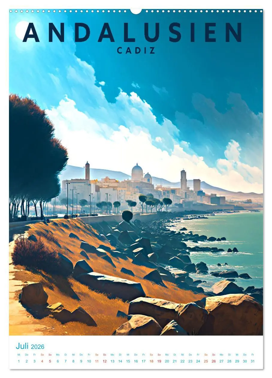 Bild: 9783516324273 | Andalusien - Old School Poster Style (Wandkalender 2026 DIN A2...