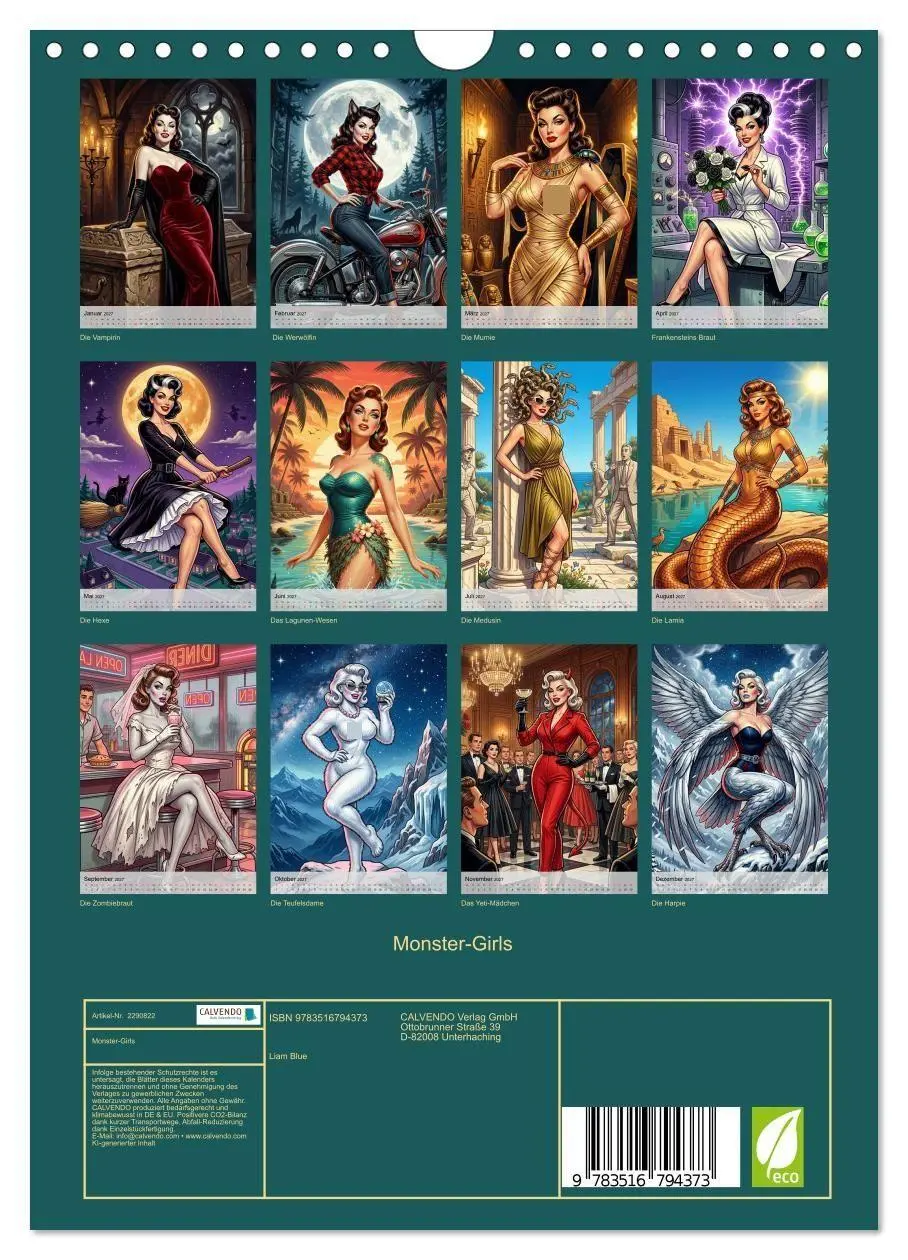 Bild: 9783516794373 | Monster-Girls (Wandkalender 2027 DIN A4 hoch), CALVENDO Monatskalender