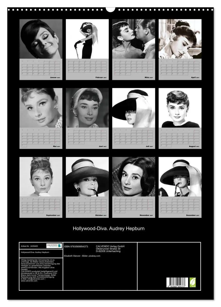 Bild: 9783569954373 | Hollywood-Diva. Audrey Hepburn (Wandkalender 2027 DIN A2 hoch),...