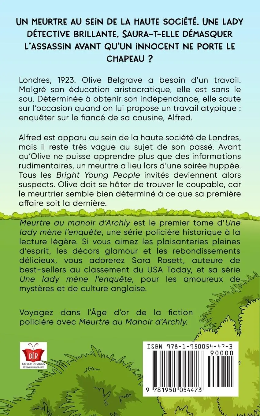 Rückseite: 9781950054473 | Meurtre au Manoir d'Archly | Roman policier au c¿ur des années folles